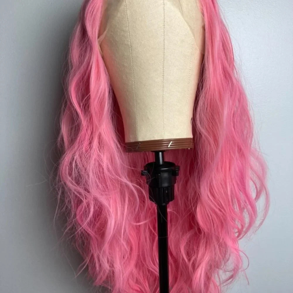 Pink Wig,Kinky Curly Lace Front Wig